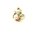 Anello ottone,argento,zirconi,perle