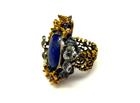 Anello argento, ottone, lapis,zirconi