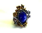 Anello argento, ottone, lapis,zirconi