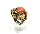 Anello, ottone,corallo